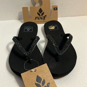 Reef Stargazer Black Flip Flops Size 5